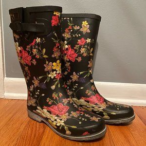 Women Floral Rain Boots Size 7